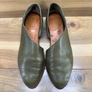 Sevilla Smith The Kim D'orsay Flats Womens 7 EU 37 Olive Green Leather Flats